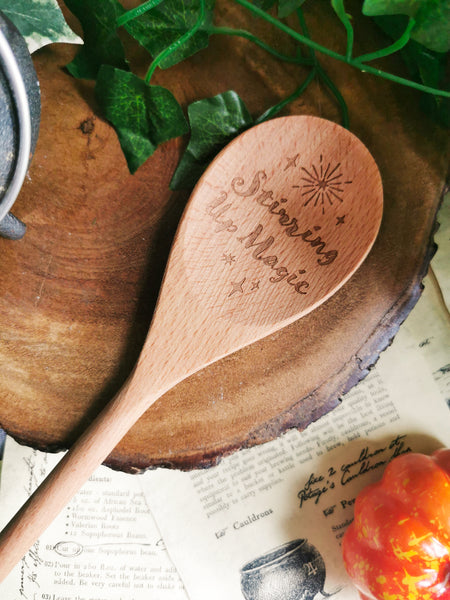 'Witches Brew' & 'Stiring Up Magic'Wooden Spoon