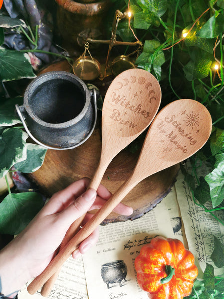 'Witches Brew' & 'Stiring Up Magic'Wooden Spoon