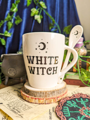 White Witch Mug and Spoon
